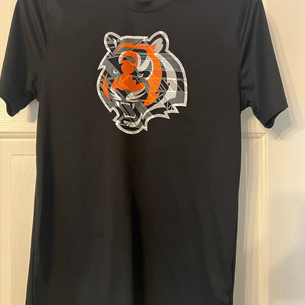 Youth NFL Black T-Shirt with Silver Graphic